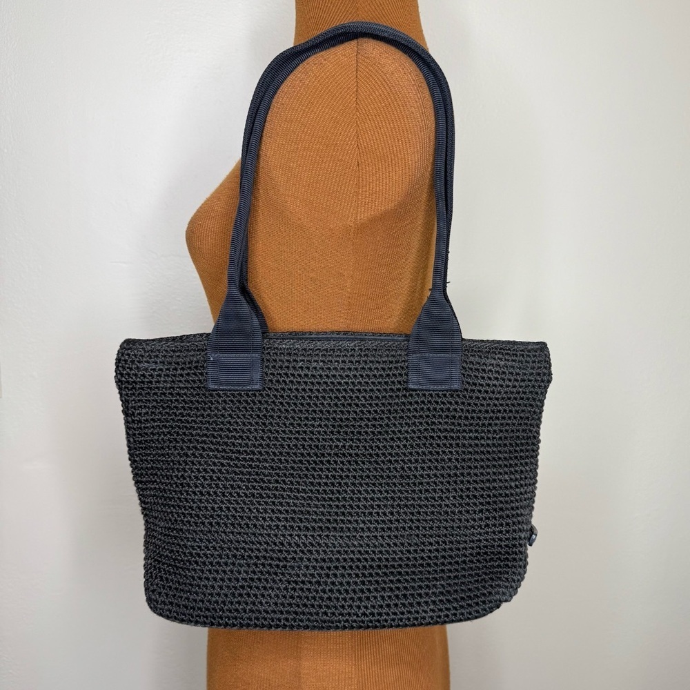 The Sak Navy Black Woven Shoulder Tote